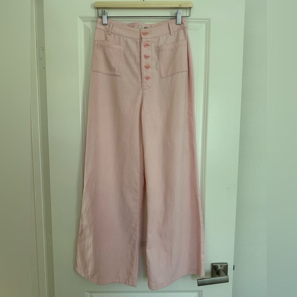 Amuse Society Light Pink Buttoned Trousers